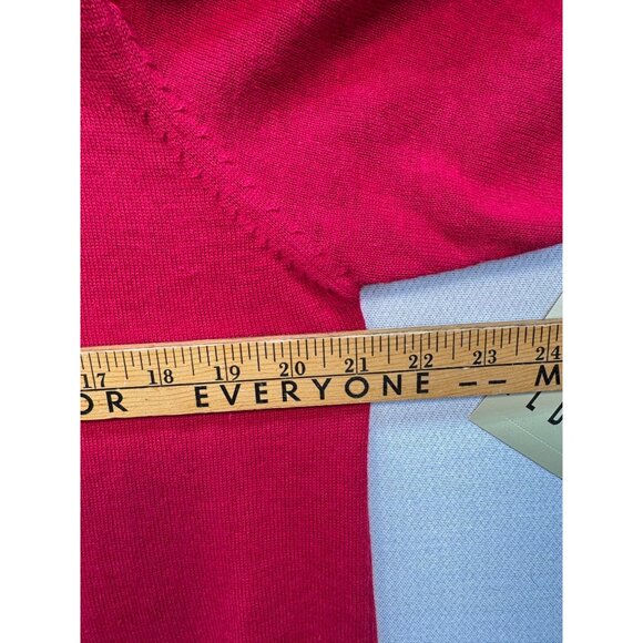 Vintage Teddi Knitted Cardigan Sweater Size M Red Embroidery Floral Full Zip NWT - Picture 10 of 13